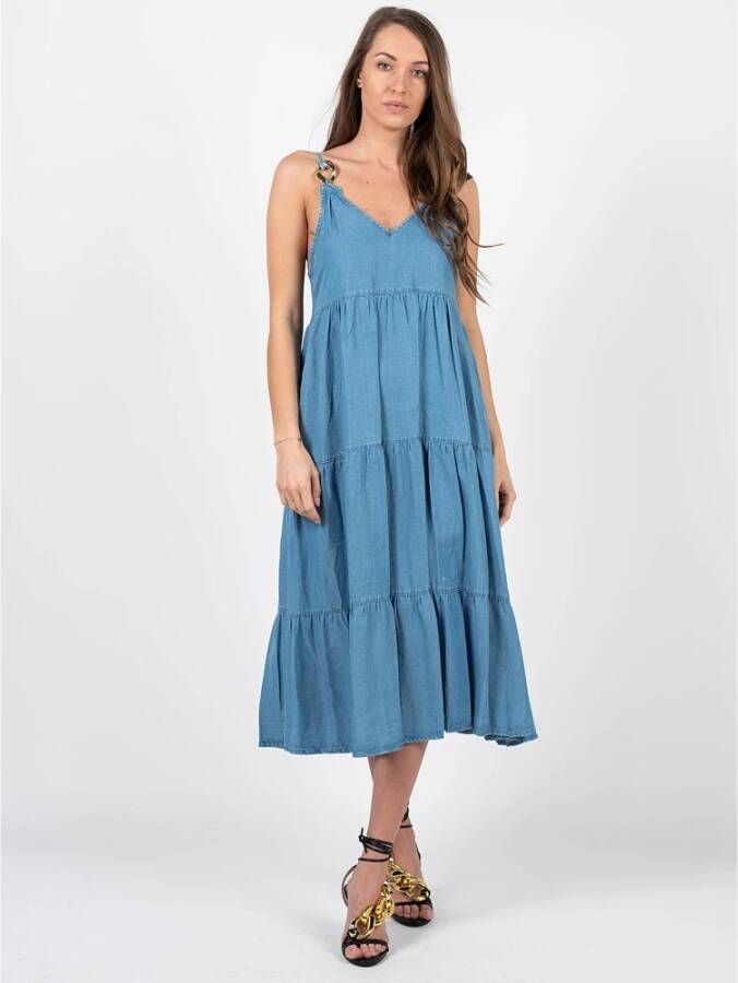 PATRIZIA PEPE Midi Dresses Blauw Dames