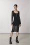 PATRIZIA PEPE Transparante detail Viscose Blend Jurk Zwart Dames - Thumbnail 3