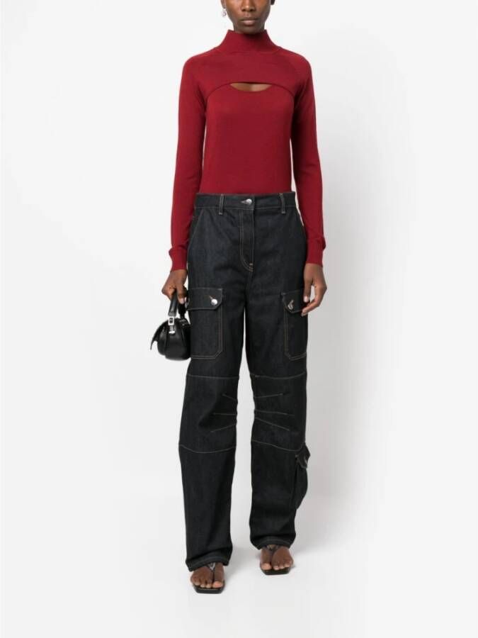 PATRIZIA PEPE R799 Martian RED Gebreide Trui Rood Dames