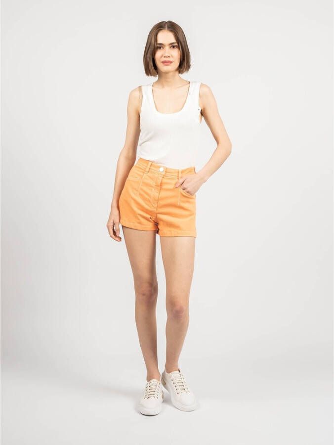 PATRIZIA PEPE Korte denim shorts Oranje Dames