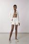 PATRIZIA PEPE Glamoureuze gecoate shorts met riem Wit Dames - Thumbnail 2