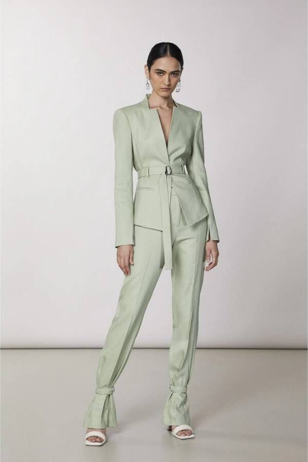 Patrizia Pepe Broek met gesp Groen - Foto 7