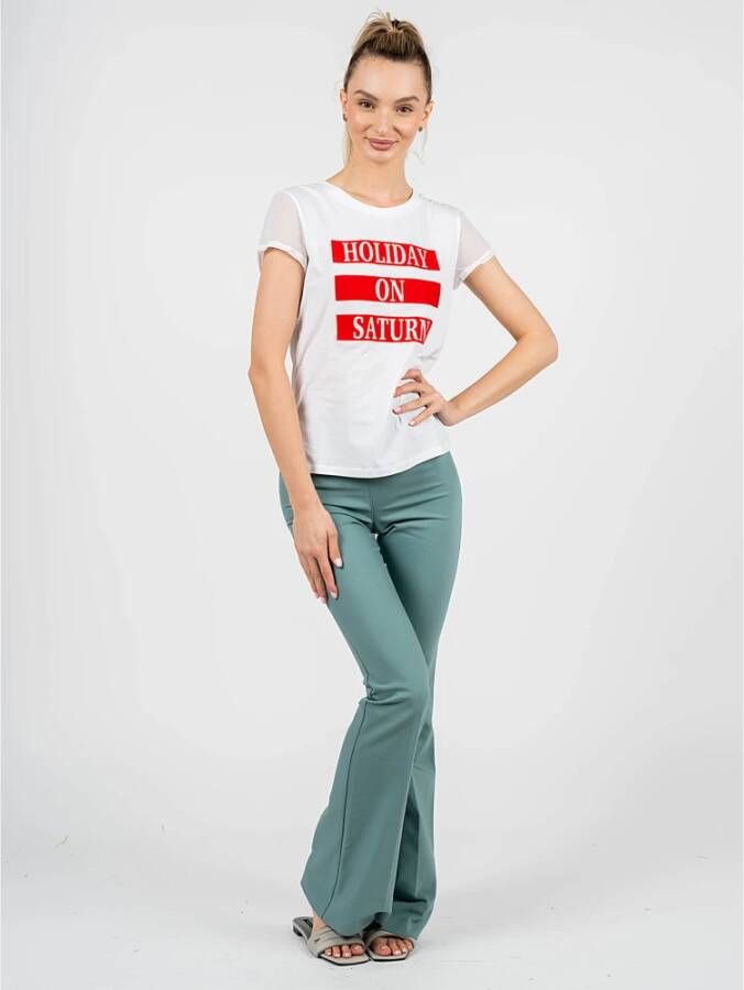 PATRIZIA PEPE Stijlvolle katoenen T-shirt voor dames Wit Dames