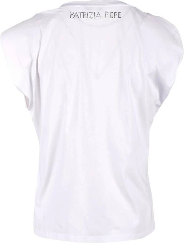 PATRIZIA PEPE Witte T-shirt uit de -collectie Wit Dames