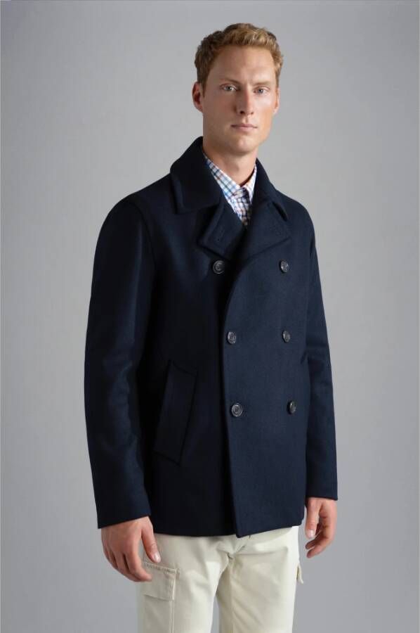 PAUL & SHARK 050 BLU Dubbelborstig Jas Blauw Heren