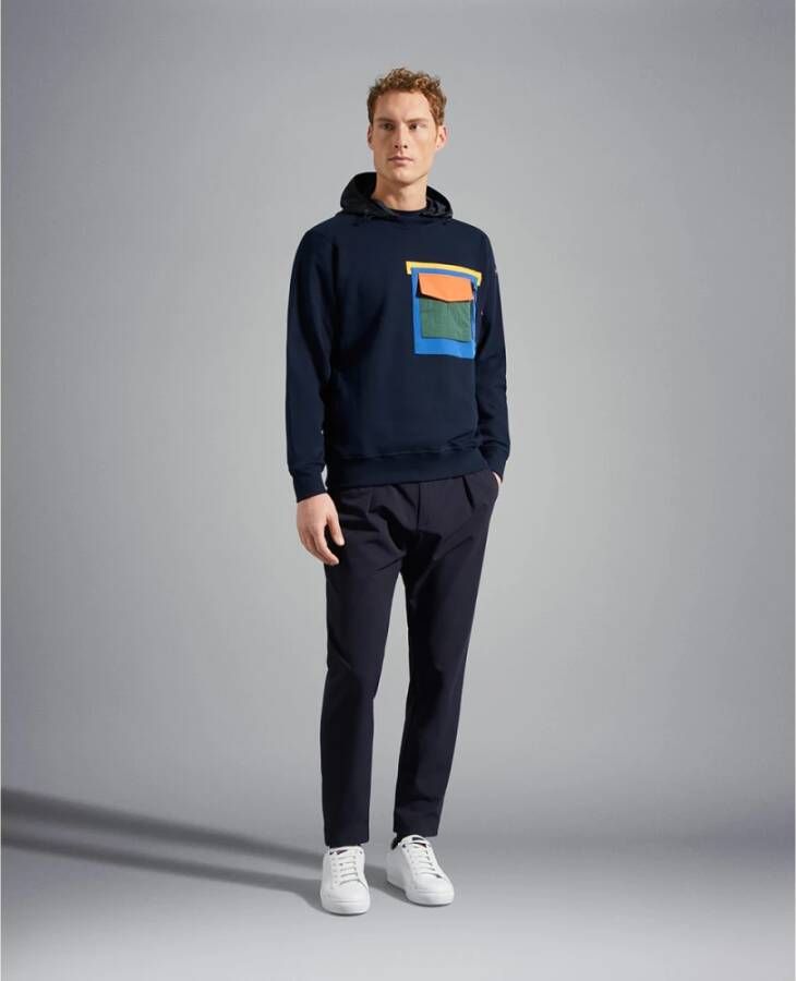 PAUL & SHARK Elegante Stretch Katoenen Chino`s Blauw Heren
