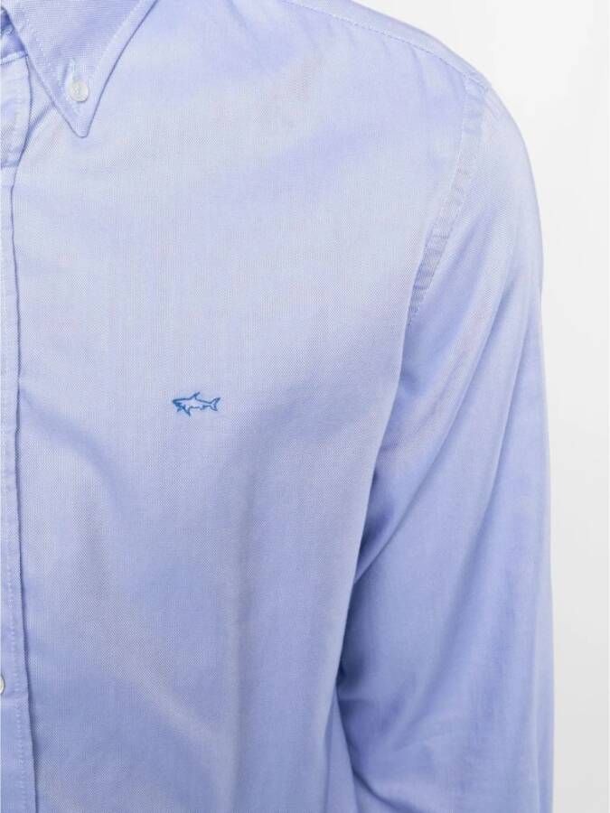 PAUL & SHARK Katoenen shirt met logo Blauw Heren