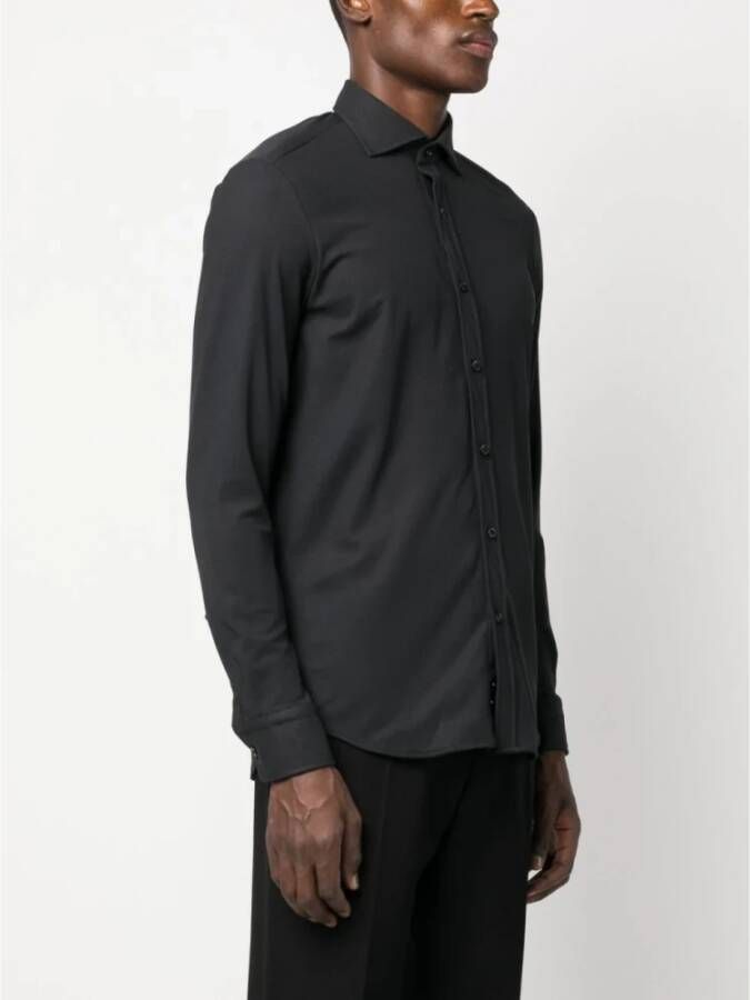 PAUL & SHARK Piqué Shirt Custom Fit Zwart Heren
