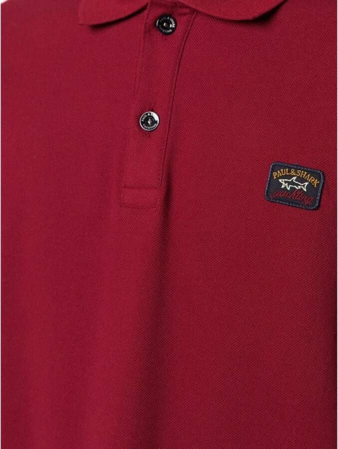 PAUL & SHARK Polo shirt met geborduurd logo Rood Heren