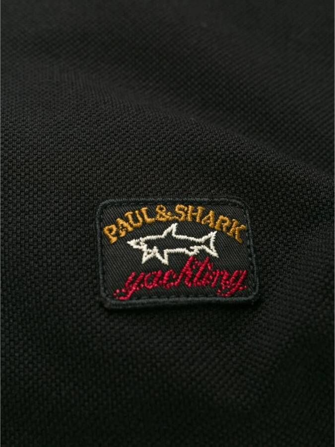PAUL & SHARK Polo shirt met geborduurd logo Zwart Heren