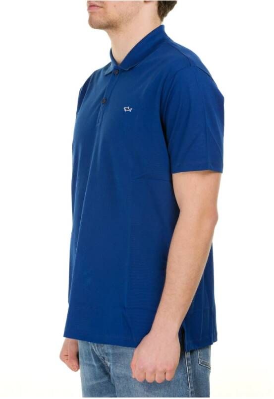 PAUL & SHARK Polo Shirt Organisch Katoen Piquè met Haaienembleem Blauw Heren