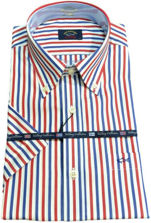 PAUL & SHARK Casual overhemd Model: Regular halfmouw overhemd Wit Heren