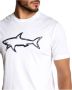 PAUL & SHARK Heren T-shirt van katoen met bedrukte haai 12311633 in wit White Heren - Thumbnail 3