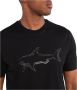 PAUL & SHARK Heren T-shirt van katoen met bedrukte haai 12311633 in zwart Black Heren - Thumbnail 3