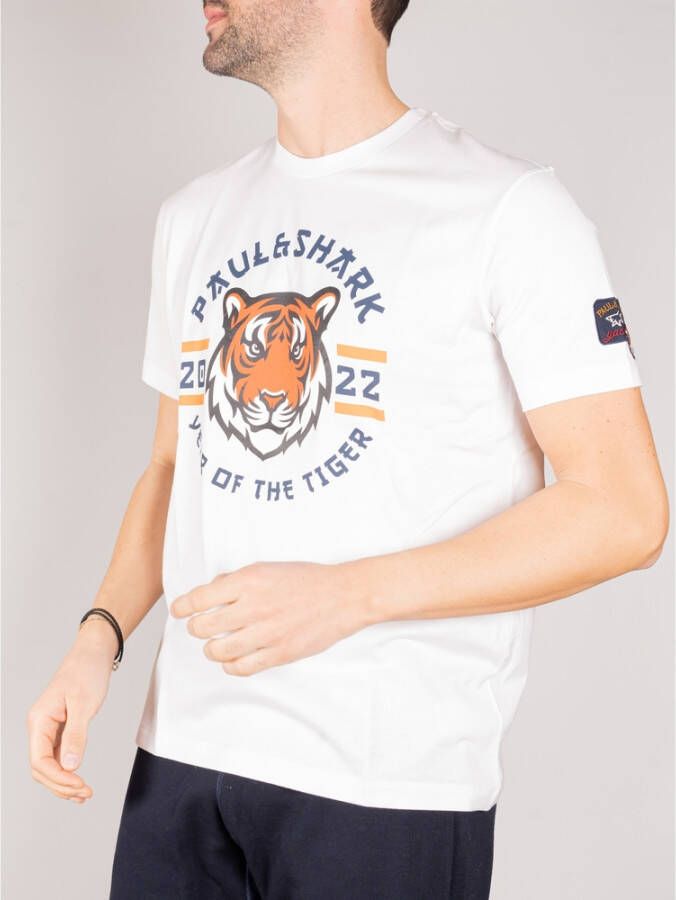 PAUL & SHARK T-Shirt Jaar van de Tijger Wit Heren