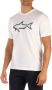 PAUL & SHARK Heren T-shirt van katoen met bedrukte haai 12311633 in wit White Heren - Thumbnail 5