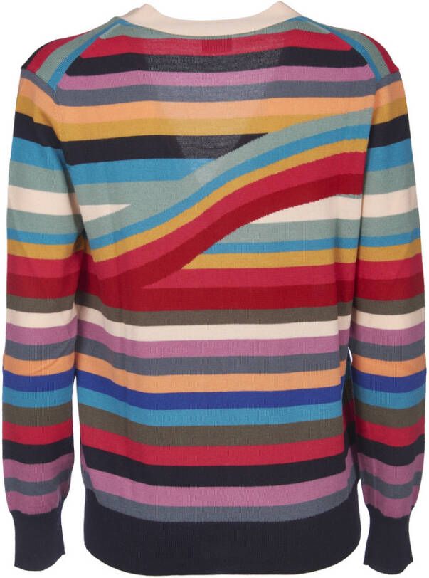 PS By Paul Smith Signature Stripe Cardigan Rood Dames - Foto 2