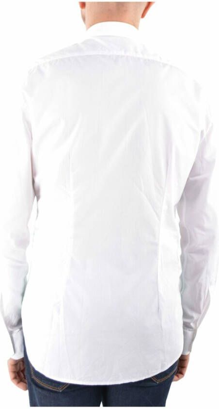Paul Smith Formeel Katoenen Shirt met Groene Bayader Strepen Wit Heren