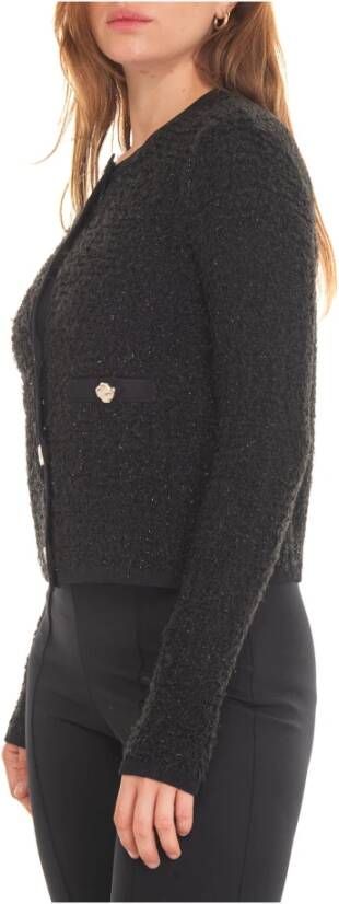 Pennyblack Chanel Stijl Gouden Knoop Vest Zwart Dames