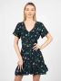 Pepe Jeans Bloemen Wikkel Mini Jurk Groen Dames - Thumbnail 2