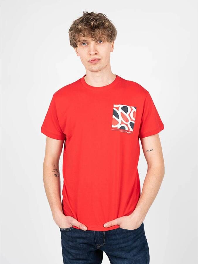 Pepe Jeans Eenvoudig Ronde Hals T-shirt Rood Heren