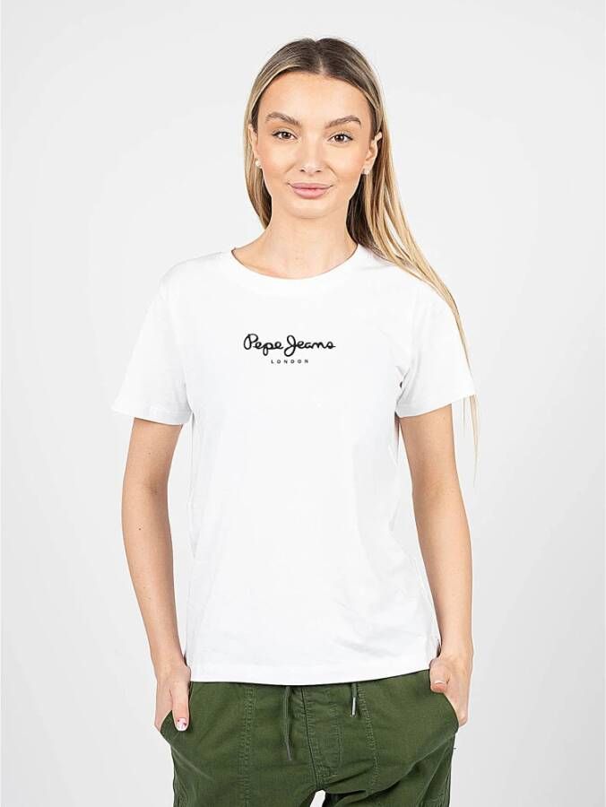 Pepe Jeans Eenvoudig Ronde Hals T-Shirt Wit Dames