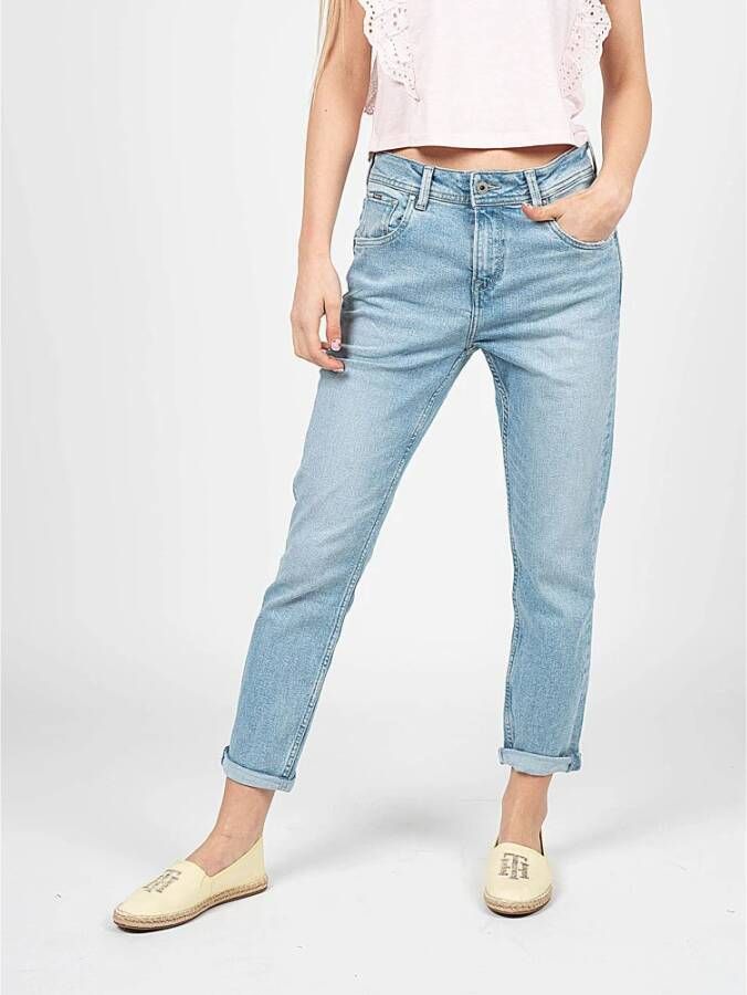 Pepe Jeans Hoge Taille Mom Carrot Jeans Blauw Dames