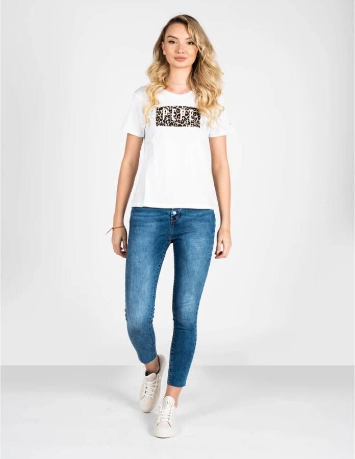 Pepe Jeans Eenvoudig Ronde Hals T-Shirt Wit Dames