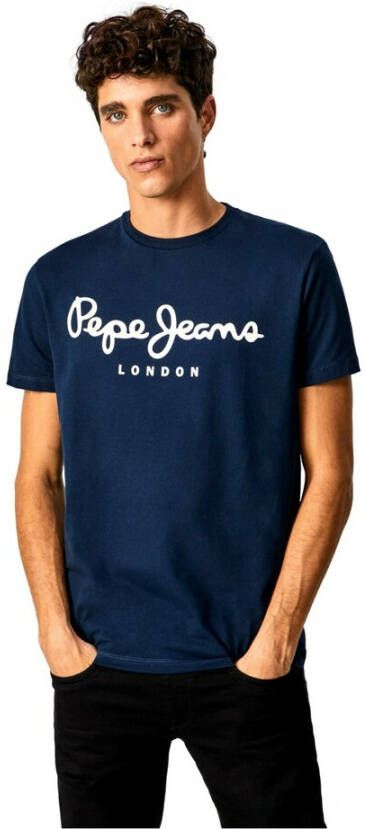 Pepe Jeans T-shirt casual t-shirt mannen Blauw Heren