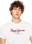 Pepe Jeans Casual Heren T-shirt Eggo Pm508208 White Heren - Thumbnail 5