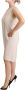 PESERICO Beige Sleeveless Round Neck Knee Length Shift Dress Beige Dames - Thumbnail 2