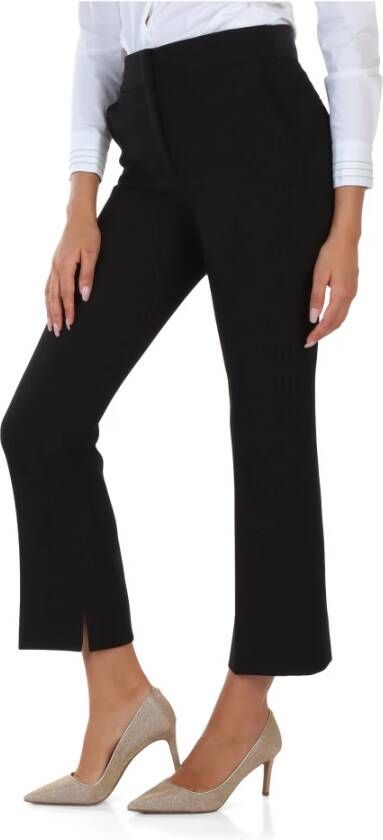 PESERICO Uitlopende broek van viscose en katoen Black Dames