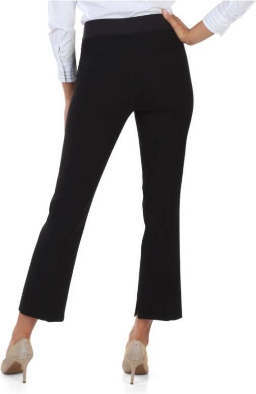 PESERICO Uitlopende broek van viscose en katoen Black Dames