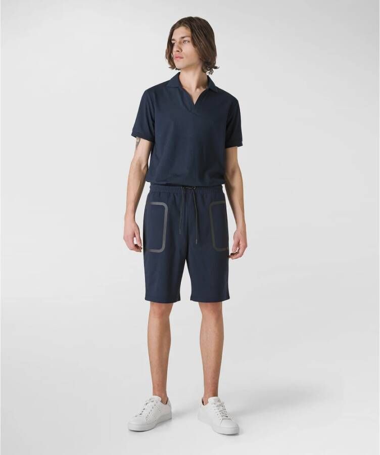 Peuterey Bermuda met zakken en czarny randen Blauw Heren
