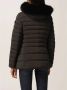 Peuterey Gestructureerde Stoffige Slim Fit Donsjas met Bont Black Green Gray Dames - Thumbnail 4