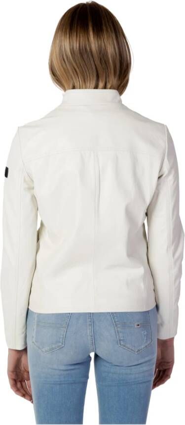Peuterey Elegante Leren Jas voor Dames Beige Dames