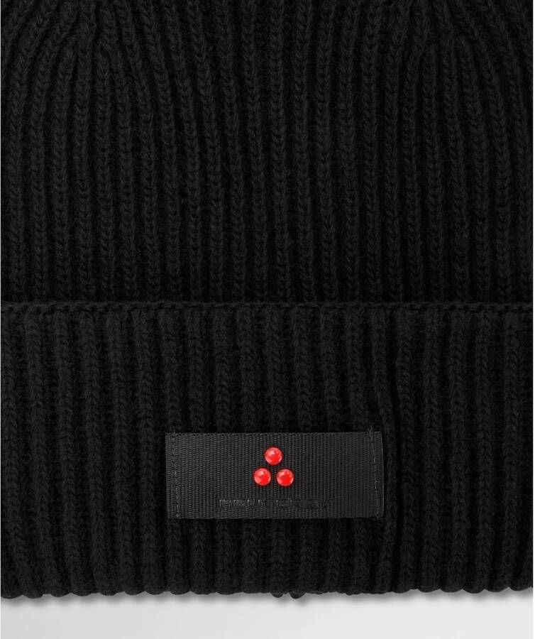 Peuterey Logo Versierde Kasjmier Wollen Hoed Black Heren