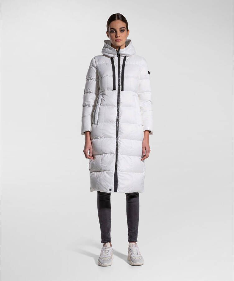 Peuterey Long padded down jacket with recycled down Wit Dames