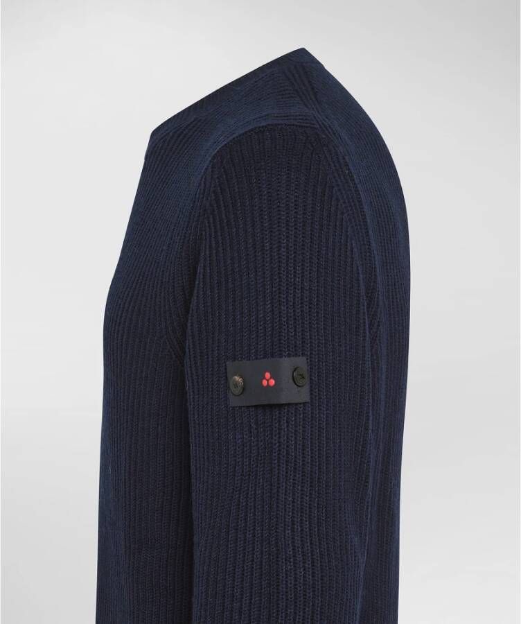 Peuterey Minimalistische Crew-Neck Sweater Blauw Heren
