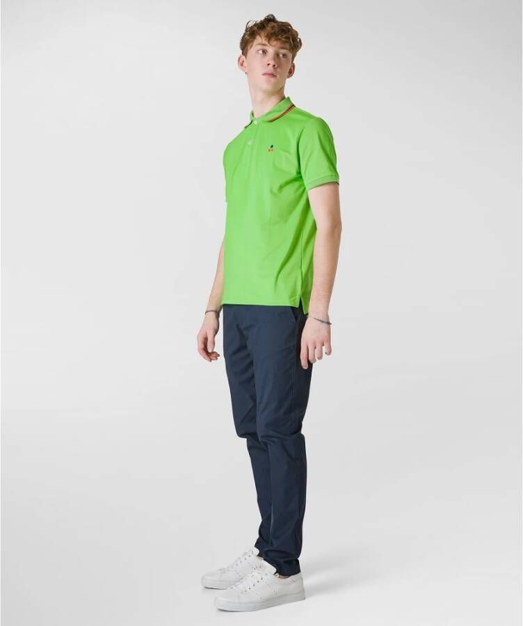 Peuterey Polo met multicolor logo Groen Heren