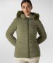 Peuterey Gestructureerde Stoffige Slim Fit Donsjas met Bont Black Green Gray Dames - Thumbnail 2