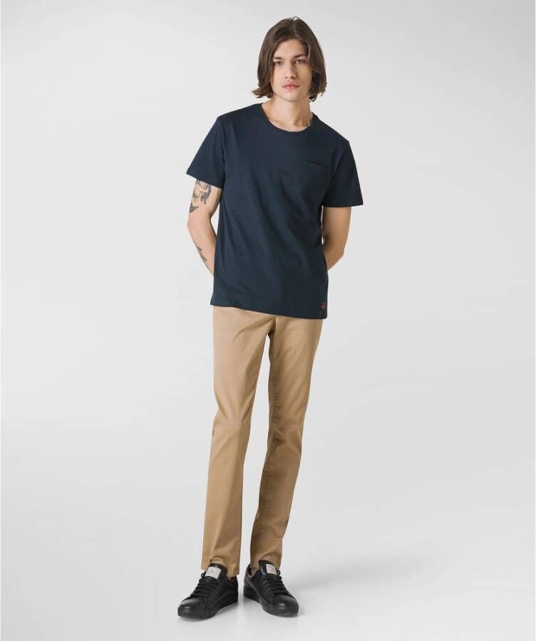 Peuterey Urban Logo Geborduurd T-Shirt Blauw Heren