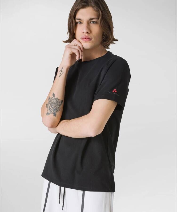 Peuterey T-shirt with small logo on the sleeve Zwart Heren