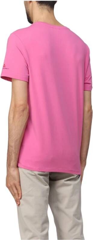 Peuterey Basis Katoenen T-Shirt Roze Heren