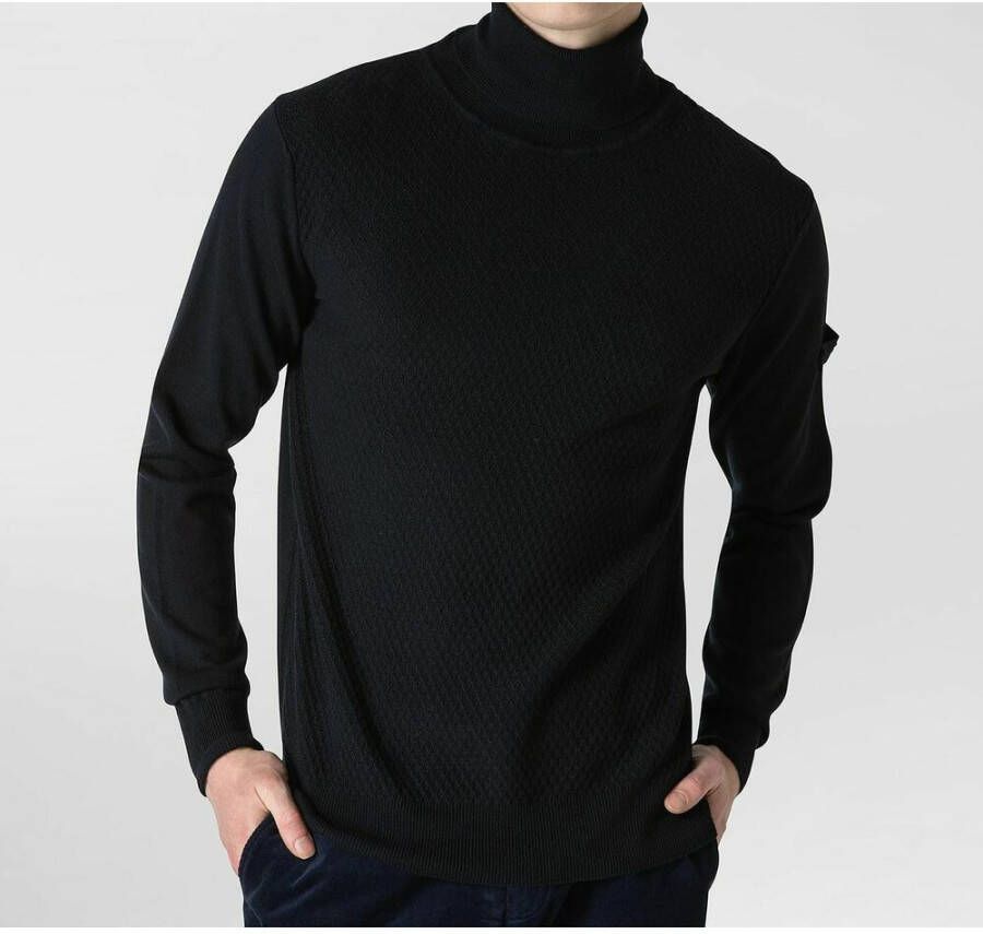 Peuterey Acid-Dyed Knitted Turtleneck Blauw Heren