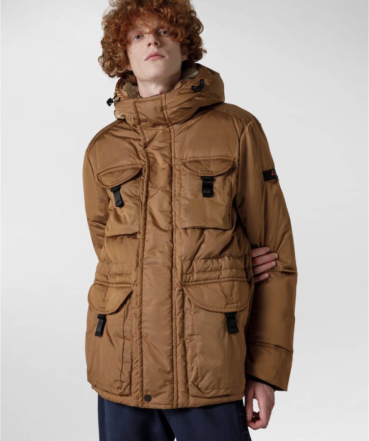 Peuterey Urban field jacket with fur collar Beige Heren