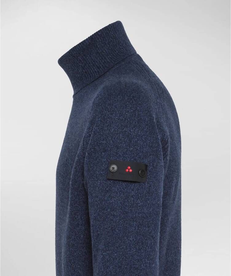 Peuterey Zachte coltrui van gemêleerde wolmix Blauw Heren