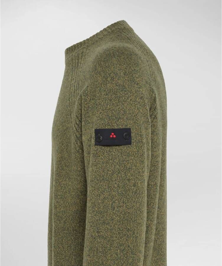 Peuterey Zachte wollen blend crew-neck trui Groen Heren