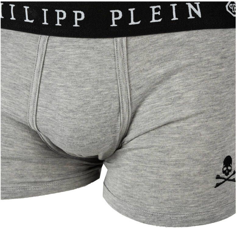 Philipp Plein Boxerset 2-Pack Hoogwaardig katoen Elastische tailleband Grijs Heren