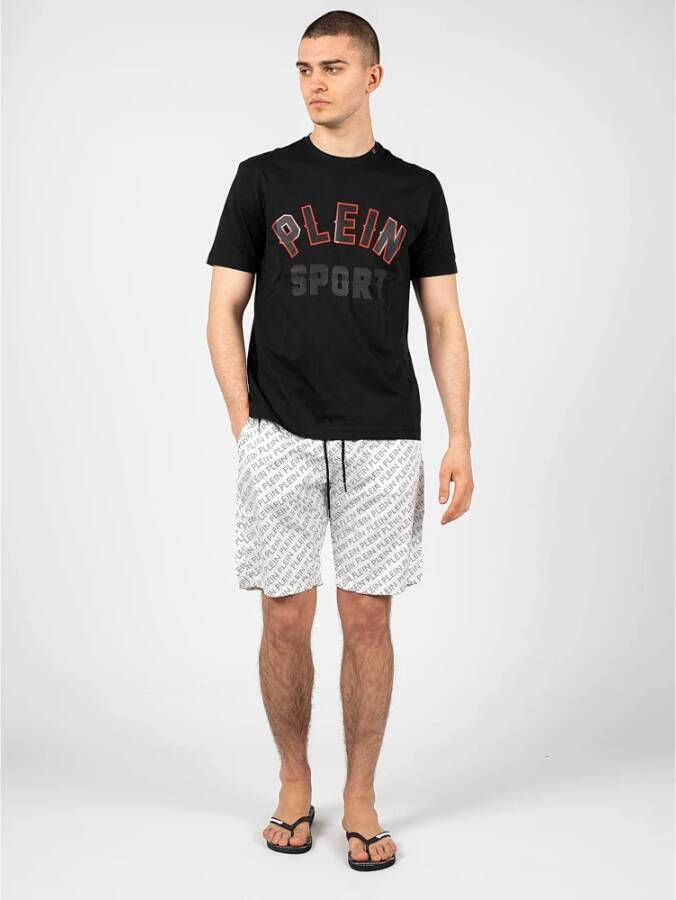 Philipp Plein Strandshorts met verstelbare tailleband en mesh voering Wit Heren